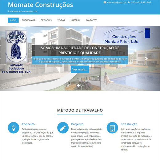 momate construções site webdesign magicnet